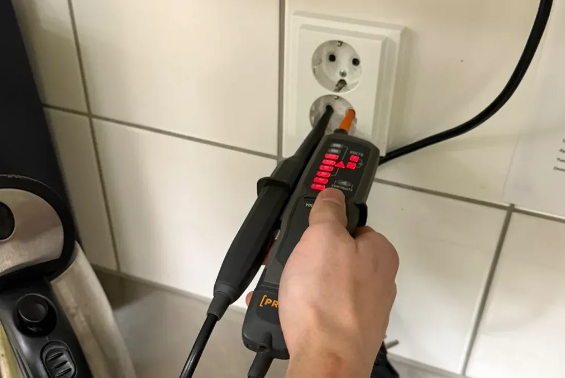 pistorasia ei toiminut, testaus